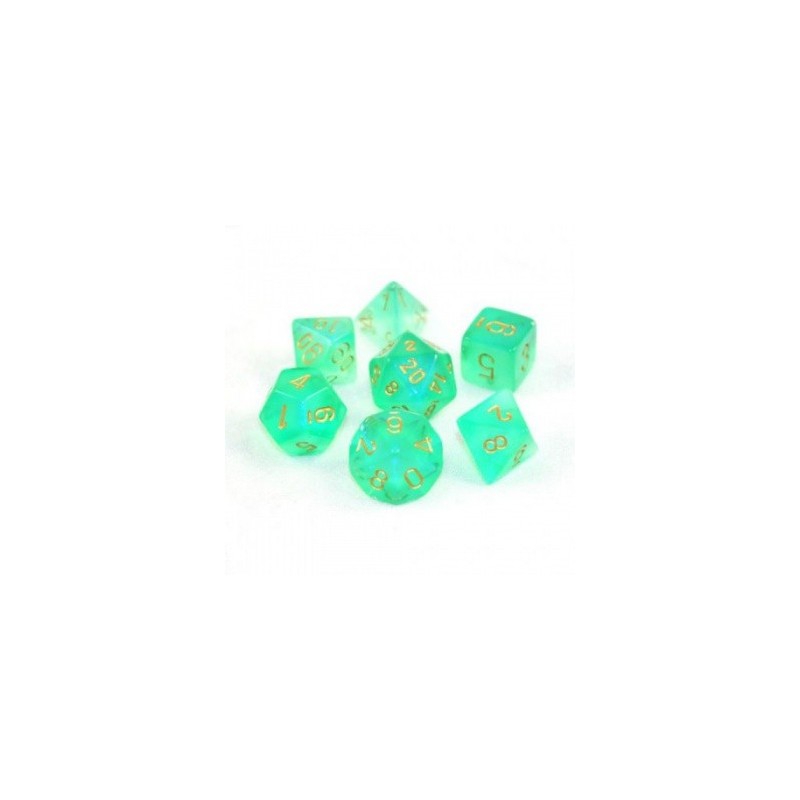 CHX27575 Borealis Polyhedral Light Green/gold Luminary 7-Die Set