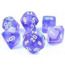 CHX27577 Borealis Polyhedral Purple/white Luminary 7-Die Set