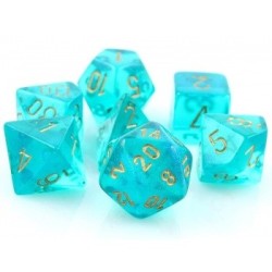 CHX27585 Borealis Polyhedral Teal/gold Luminary 7-Die Set