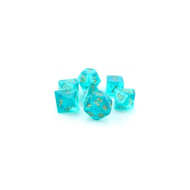 CHX27585 Borealis Polyhedral Teal/gold Luminary 7-Die Set