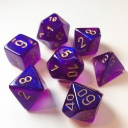 CHX27587 Borealis Polyhedral Royal Purple/gold Luminary 7-Die Set