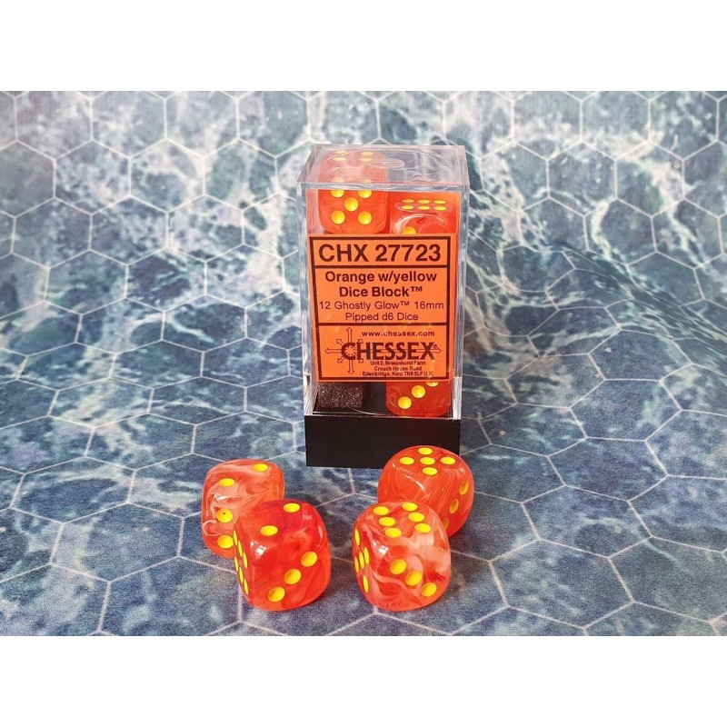 CHX27723 Ghostly Glow Orange/Gul  12 stk. 16mm d6