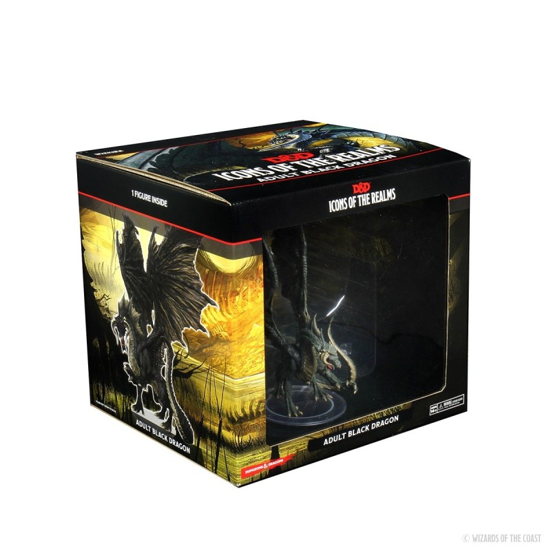 D&D Icons of the Realms Miniatures: Adult Black Dragon Premium Figure