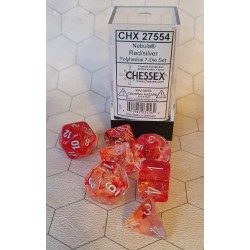 CHX27554 Nebula Polyhedral *Luminary* 7-Die Set - Red w/Silver