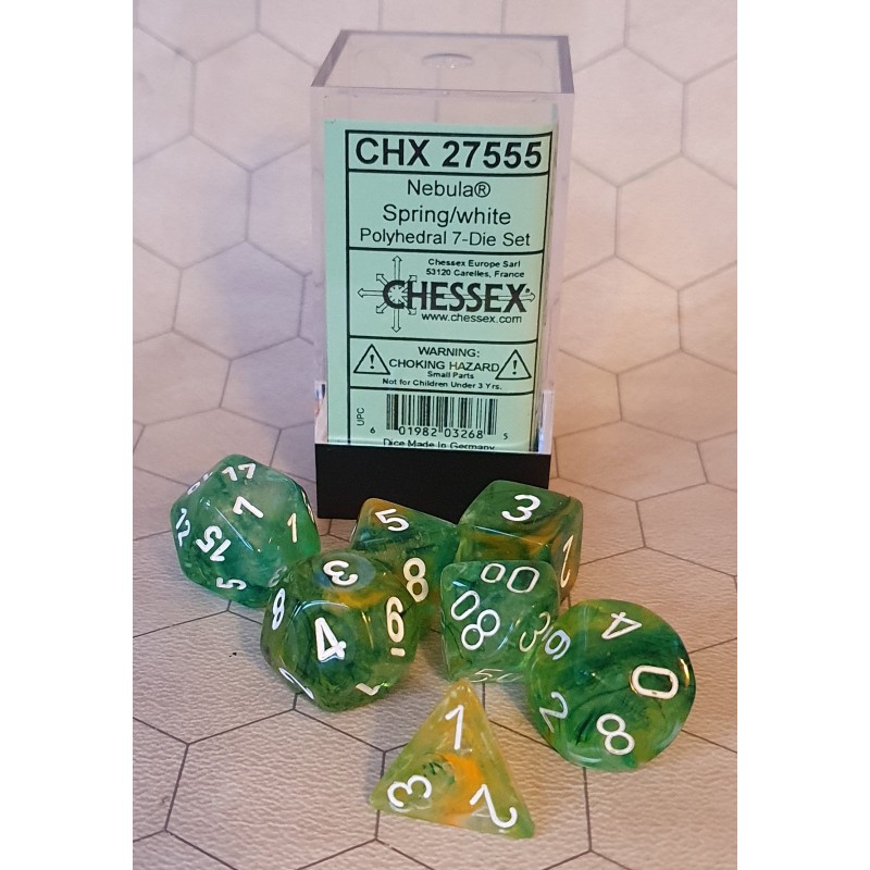 CHX27555 Nebula Polyhedral *Luminary* 7-Die Set - Sping w/White