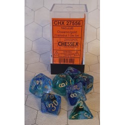 CHX27556 Nebula Polyhedral *Luminary* 7-Die Set - Oceanic w/Gold