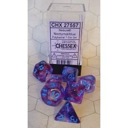 CHX27557 Nebula Polyhedral *Luminary* 7-Die Set - Nocturnal w/Blue