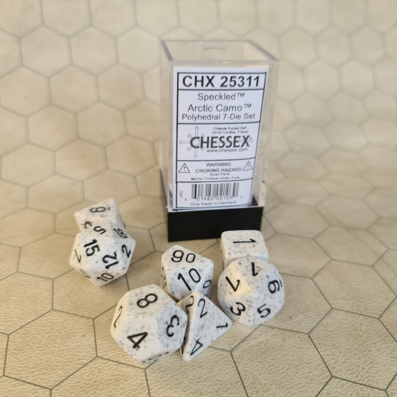 CHX25311 Speckled Arctic Camo Polyhedral 7-Die Set