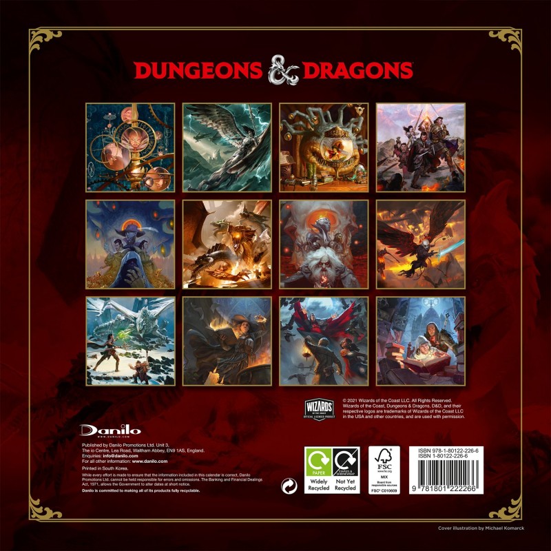 Official Dungeons & Dragons Calendar 2022 - DNDshop Official Dungeons & Dragons Calendar 2022 - DNDshop