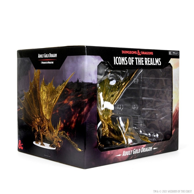 D&D Icons of the Realms Miniatures: Adult Gold Dragon Premium Figure