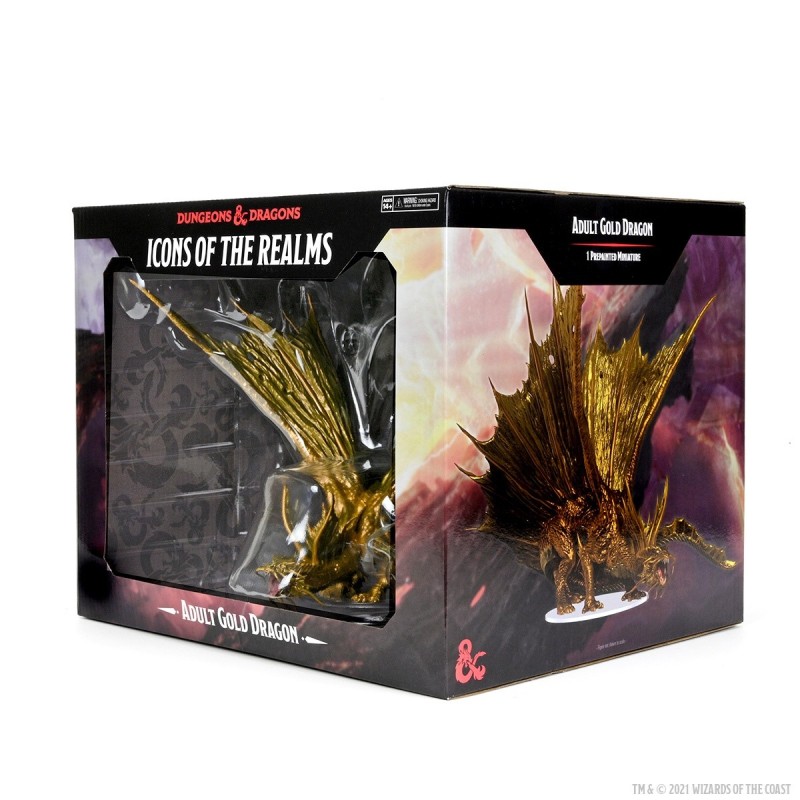 D&D Icons of the Realms Miniatures: Adult Gold Dragon Premium Figure
