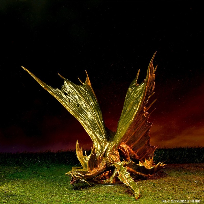 D&D Icons of the Realms Miniatures: Adult Gold Dragon Premium Figure
