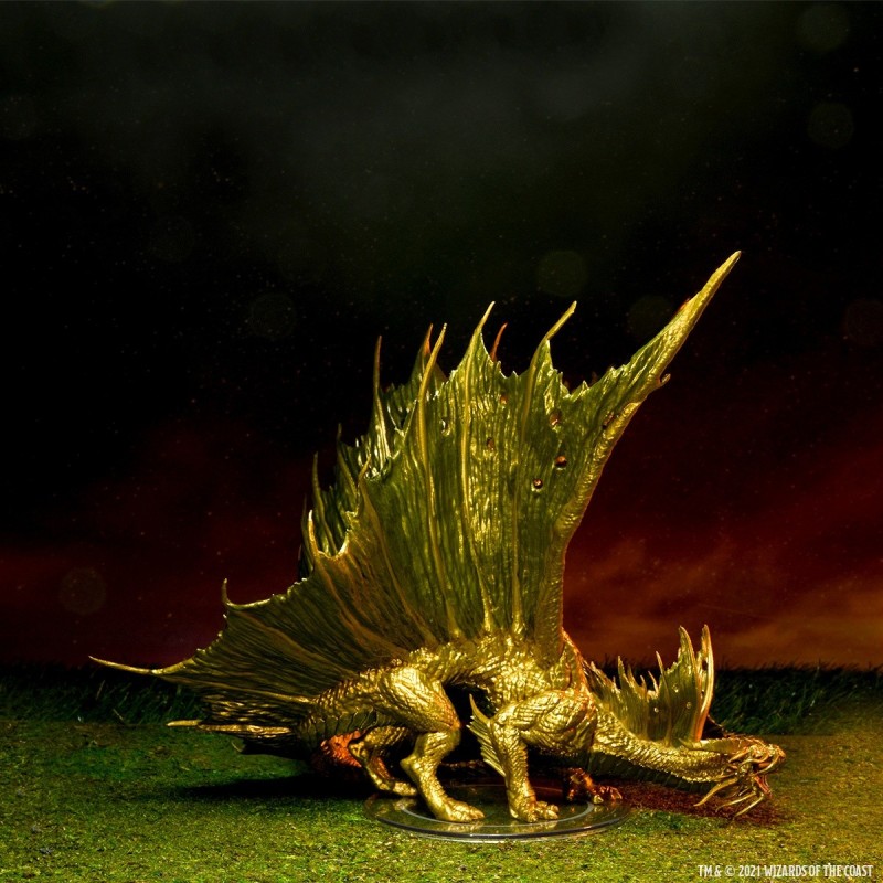D&D Icons of the Realms Miniatures: Adult Gold Dragon Premium Figure
