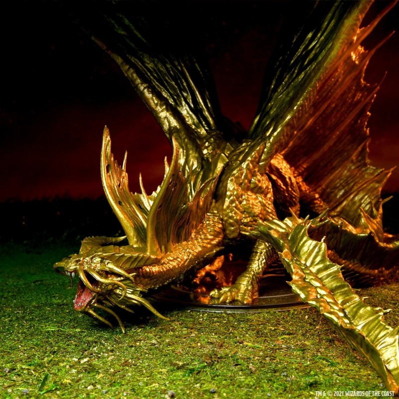 D&D Icons of the Realms Miniatures: Adult Gold Dragon Premium Figure