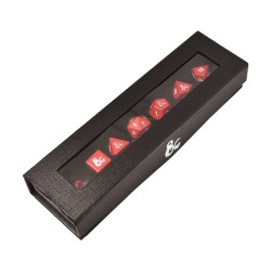 Heavy Metal 7 RPG Set Dice for Dungeons & Dragons - Rød m Hvid