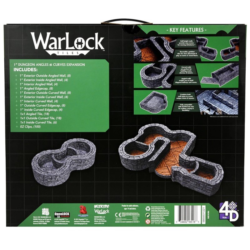 WarLock Tiles: Expansion Pack - 1" Dungeon Angles & Curves