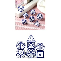 Dice Habit - Metal terninger - White & Blue