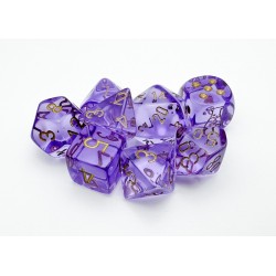 CHX30059 Chessex Lab Dice  - 7 Die Set Festive Lavender/Gold