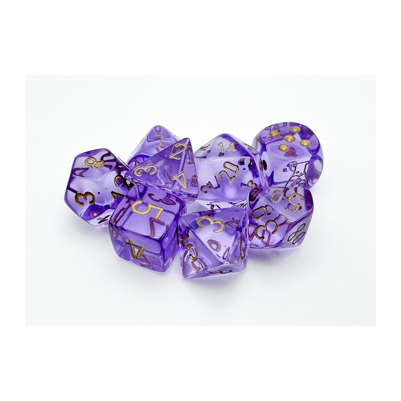 CHX30059 Chessex Lab Dice  - 7 Die Set Festive Lavender/Gold