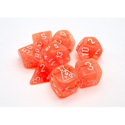 CHX30060 Chessex Lab Dice  - 7 Die Set Neon Orange/White