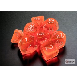 CHX30060 Chessex Lab Dice  - 7 Die Set Neon Orange/White