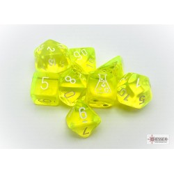 CHX30061 Chessex Lab Dice  - 7 Die Set Neon Yellow/White