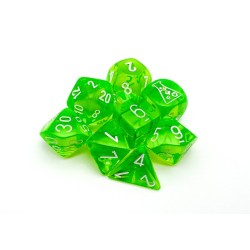 CHX30062 Chessex Lab Dice  - 7 Die Set Rad Green/White