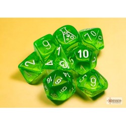 CHX30062 Chessex Lab Dice  - 7 Die Set Rad Green/White