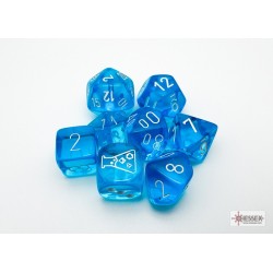 CHX30063 Chessex Lab Dice  - 7 Die Set Tropical Blue/White