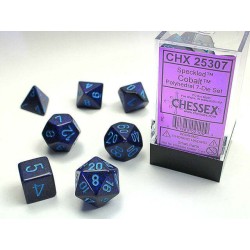 CHX25307 Speckled Cobalt Polyhedral 7-Die Set