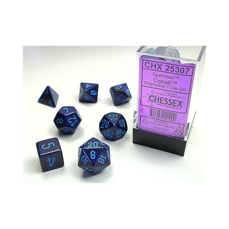 CHX25307 Speckled Cobalt Polyhedral 7-Die Set