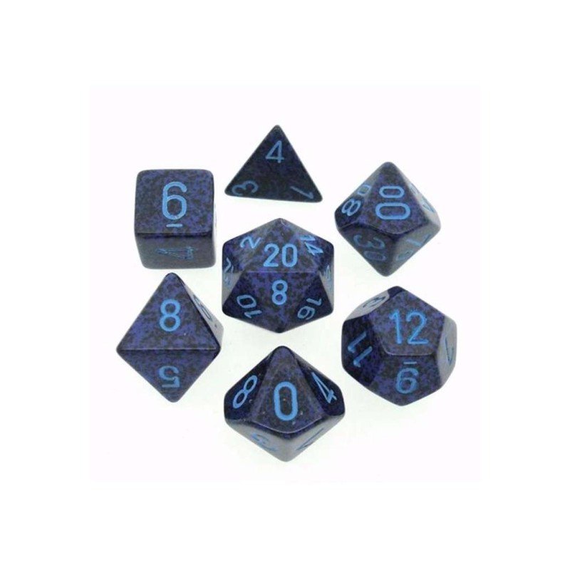 CHX25307 Speckled Cobalt Polyhedral 7-Die Set