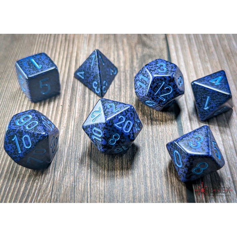 CHX25307 Speckled Cobalt Polyhedral 7-Die Set