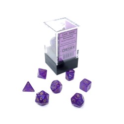 CHX20587 Borealis Royal Purple/gold Luminary Mini-Polyhedral 7-Die Set