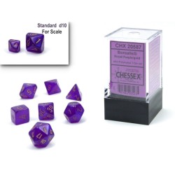 CHX20587 Borealis Royal Purple/gold Luminary Mini-Polyhedral 7-Die Set