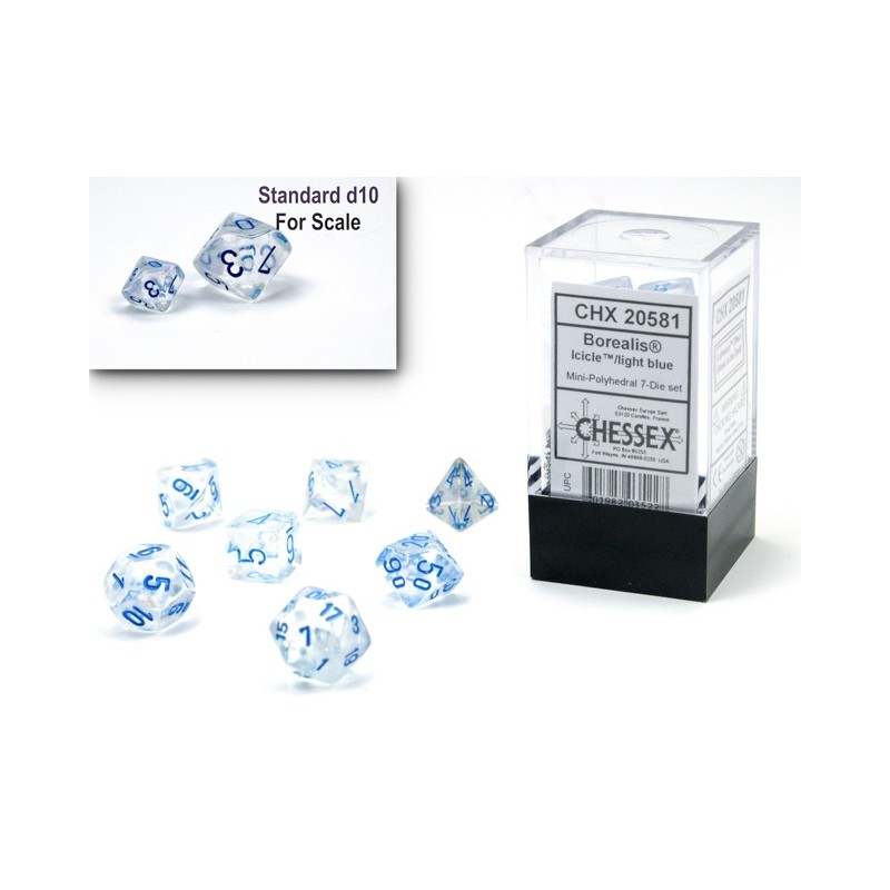 CHX20581 Borealis Icicle/light blue Luminary Mini-Polyhedral 7-Die Set