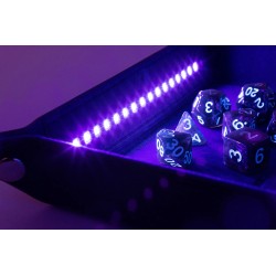 Blacklight Dice Tray with D20 - Black
