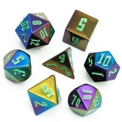 Jumbo Metallic Dice Set with Green Font