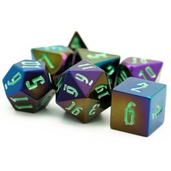Jumbo Metallic Dice Set with Green Font