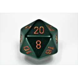 Opaque Dusty Green/Copper 34mm D20 Dice