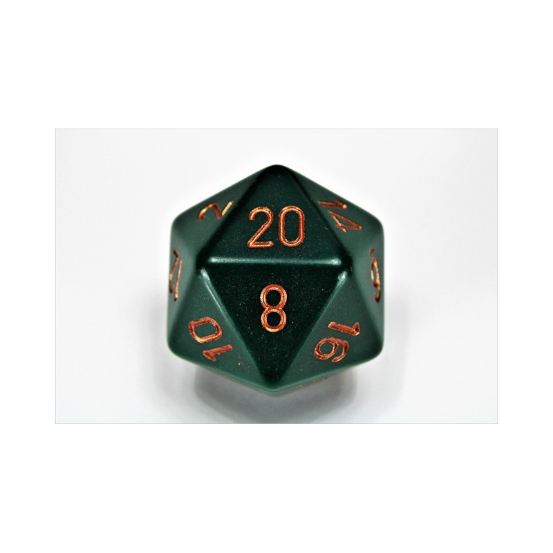 Opaque Dusty Green/Copper 34mm D20 Dice