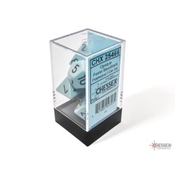 CHX25466 Opaque Pastel Blue/black Polyhedral 7-Dice Set