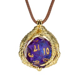 Dragon's Claw Necklace with Random D20 - Guld