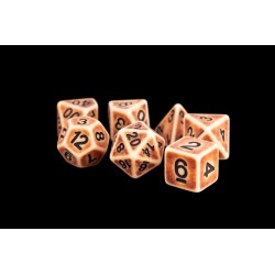 16mm Resin Poly Dice Set Ancient Brown