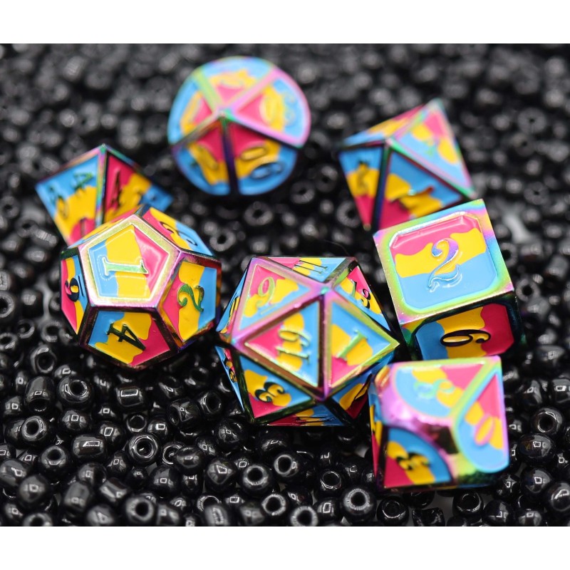 Pansexual Pride Flag - Metal RPG Dice Set