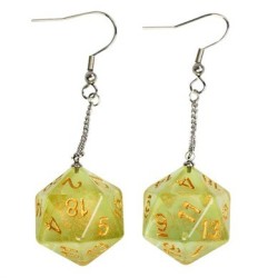 D20 Aurora Earrings: Yellow