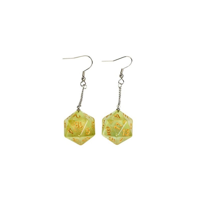 D20 Aurora Earrings: Yellow