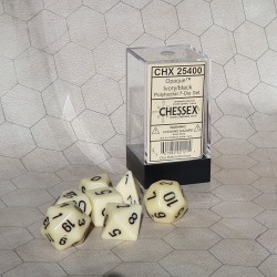 CHX25400 Opaque Dice Set Ivory/Black