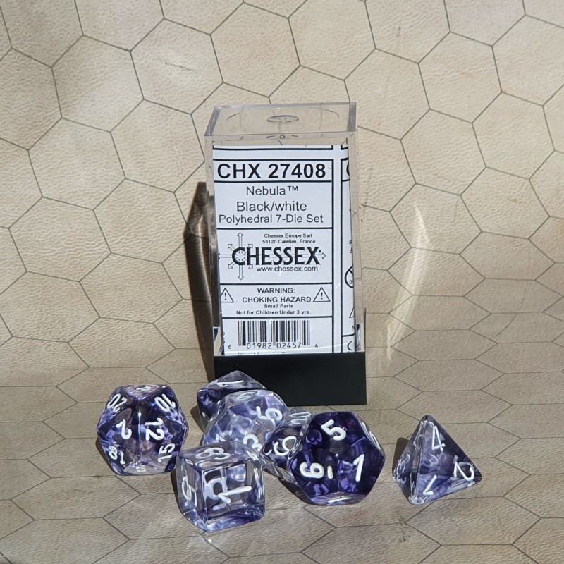 CHX27408 Nebula Black/White 7 Die Set