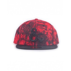 D&D Snapback Cap - Rød/Sort med Sort Ambersand